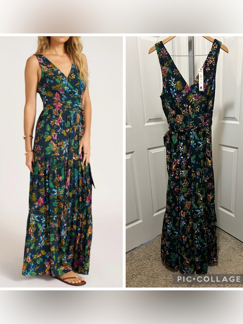 NWT Willow & Clay Tropical Island Boho Maxi Dress Size Large